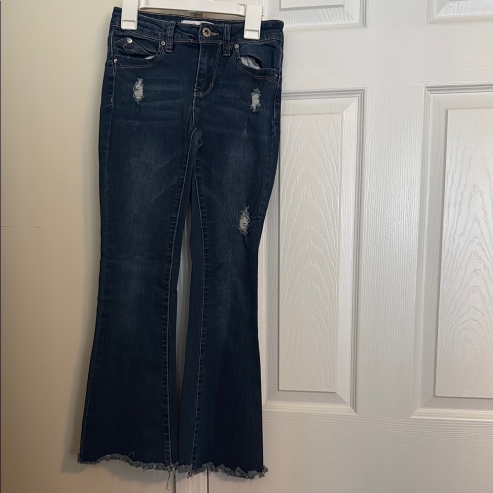 Girl’s Distressed Blue Jeans